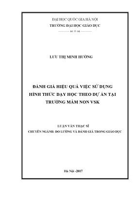 Luận văn thạc sĩ vnu ued đánh giá hiệu quả việc sử dụng hình thức dạy học theo dự án tại trường mầm non vsk
