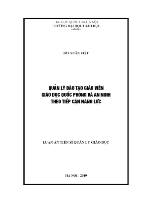 Luận văn thạc sĩ vnu ued quản lý đào tạo giáo viên giáo dục quốc phòng và an ninh theo tiếp cận năng lực