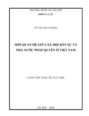 Luận văn thạc sĩ vnu ls mối quan hệ giữa xã hội dân sự và nhà nước pháp quyền ở việt nam