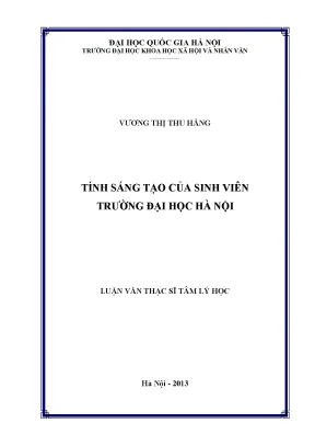 Luận văn thạc sĩ ussh tính sáng tạo của sinh viên trường đại học hà nội