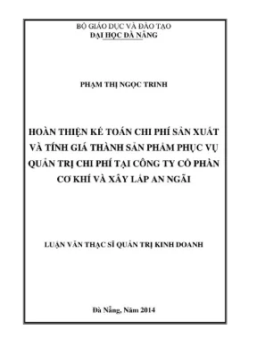 Luận văn hoàn thiện kế toán chi phí