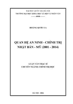 Luận văn thạc sĩ ussh quan hệ an ninh chính trị nhật bản mỹ 2001 2014