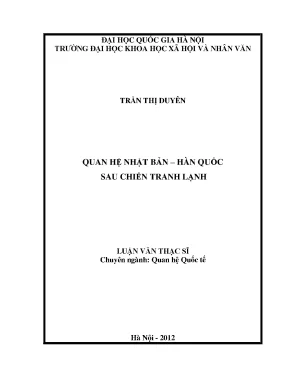 Luận văn thạc sĩ ussh quan hệ nhật bản hàn quốc sau chiến tranh lạnh