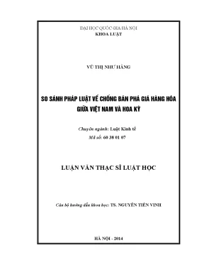 Luận văn thạc sĩ vnu ls so sánh pháp luật về chống bán phá giá hàng hóa giữa việt nam và hoa kỳ 07002