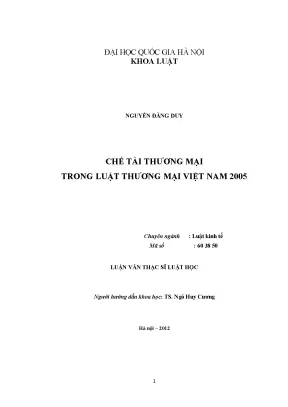Luận văn thạc sĩ vnu ls chế tài thương mại trong luật thương mại việt nam 2005