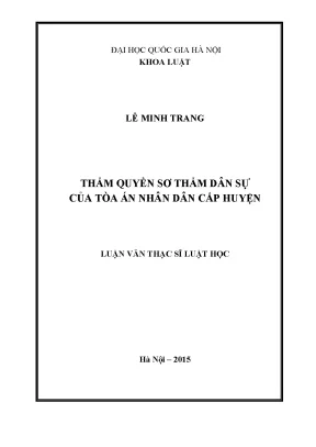 Luận văn thạc sĩ vnu ls thẩm quyền sơ thẩm dân sự của tòa án nhân dân cấp huyện 03