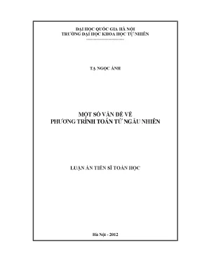 Luận án tiến sĩ hus một số vấn đề về phương trình toán tử ngẫu nhiên 62 46 15 01