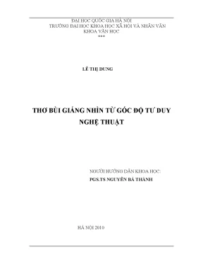 Luận văn thạc sĩ ussh thơ bùi giáng nhìn từ góc độ tư duy nghệ thuật