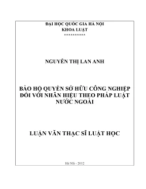 Luận văn thạc sĩ vnu ls bảo hộ quyền sở hữu công nghiệp đối với nhãn hiệu theo luật nước ngoài