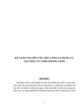Luận văn kế toán nguyên vật liệu công cụ dụng cụ tại công ty tnhh hoàng châu