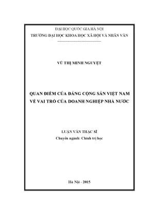 Luận văn thạc sĩ ussh quan điểm của đảng cộng sản việt nam về vai trò của doanh nghiệp nhà nước 01