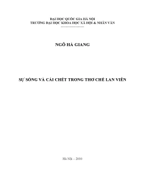 Luận văn thạc sĩ ussh sự sống và cái chết trong thơ chế lan viên