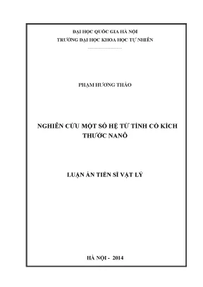 Luận án tiến sĩ hus nghiên cứu một số hệ từ tính có kích thước nano