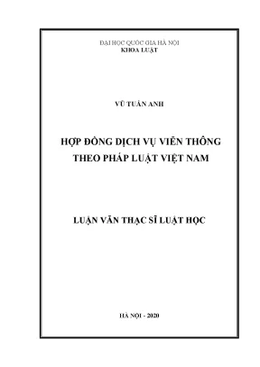 Luận văn thạc sĩ vnu ls hợp đồng dịch vụ viễn thông theo pháp luật việt nam