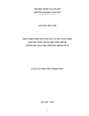 Luận văn thạc sĩ vnu ued phát triển một số năng lực tư duy toán học cho học sinh trung học phổ thông thông qua dạy học phương trình vô tỉ