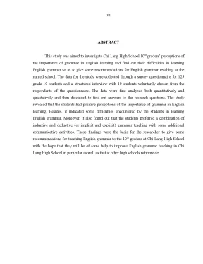Luận văn thạc sĩ vnu ued chi lang high school 10th graders perceptions of the importance of grammar in english learning and their difficulties in english grammar