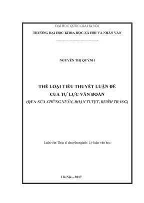 Luận văn thạc sĩ ussh thể loại tiểu thuyết luận đề của tự lực văn đoàn qua nửa chừng xuân đoạn tuyệt bướm trắng
