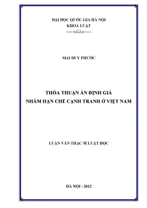 Luận văn thạc sĩ vnu ls thỏa thuận ấn định giá nhằm hạn chế cạnh tranh ở việt nam
