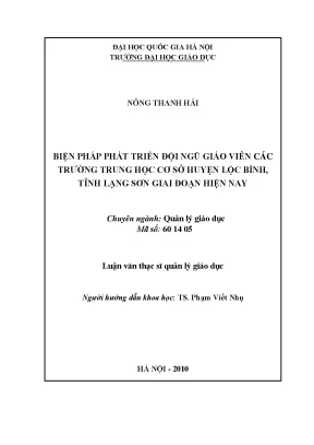 Luận văn thạc sĩ vnu ued biện pháp phát triển đội ngũ giáo viên các trường trung học cơ sở huyện lộc bình tỉnh lạng sơn giai đoạn hiện nay