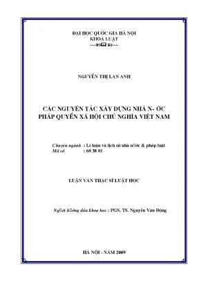 Luận văn thạc sĩ vnu ls các nguyên tắc xây dựng nhà nước pháp quyền xã hội chủ nghĩa việt nam