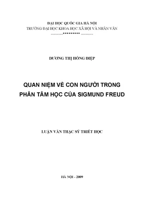 Luận văn thạc sĩ ussh quan niệm về con người trong phân tâm học của sigmund freud