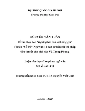 Luận văn thạc sĩ vnu ued dạy học hạnh phúc của một tang gia trích số đỏ ngữ văn 11 ban cơ bản từ thi pháp tiểu thuyết của nhà văn vũ trọng phụng
