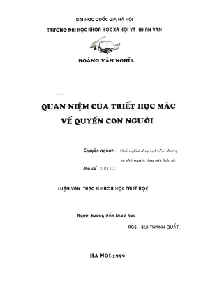 Luận văn thạc sĩ ussh quan niệm của triết học mác về quyền con người