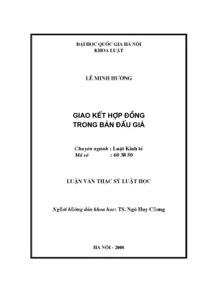 Luận văn thạc sĩ vnu ls giao kết hợp đồng trong bán đấu giá