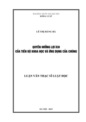 Luận văn thạc sĩ vnu ls quyền hưởng lợi ích của tiến bộ khoa học và ứng dụng của chúng