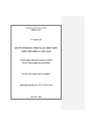 Luận văn thạc sĩ vnu ls quyền tình dục pháp luật thực tiễn trên thế giới và việt nam luận văn ths pháp luật và quyền con người