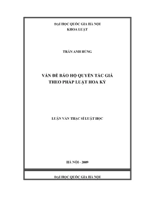 Luận văn thạc sĩ vnu ls vấn đề bảo hộ quyền tác giả theo pháp luật hoa kỳ