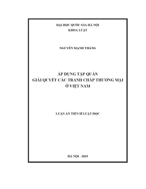 Luận văn thạc sĩ vnu ls áp dụng tập quán giải quyết các tranh chấp thương mại ở việt nam