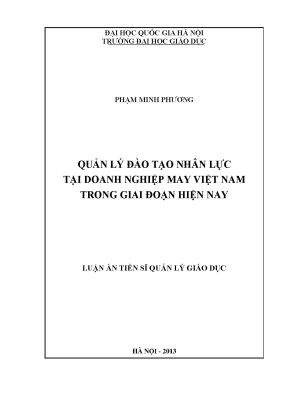 Luận văn thạc sĩ vnu ued quản lý đào tạo nhân lực tại doanh nghiệp may việt nam trong giai đoạn hiện nay