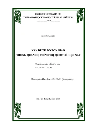 Luận văn thạc sĩ ussh vấn đề tự do tôn giáo trong quan hệ chính trị quốc tế hiện nay luận văn ths chính trị học 60 31 02 01