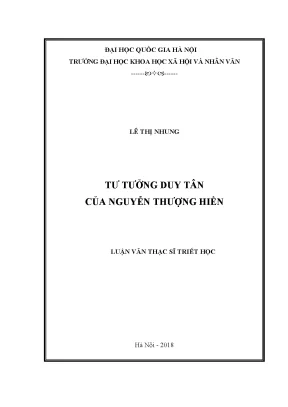 Luận văn thạc sĩ ussh tư tưởng duy tân của nguyễn thượng hiền
