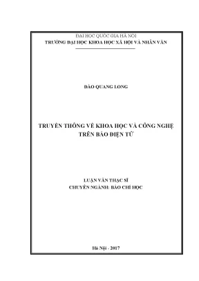 Luận văn thạc sĩ ussh truyền thông về khoa học và công nghệ trên báo điện tử