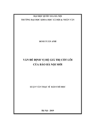 Luận văn thạc sĩ ussh vấn đề định vị hệ giá trị cốt lõi của báo hà nội mới