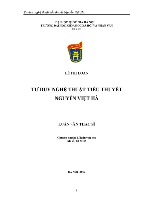 Luận văn thạc sĩ ussh tư duy nghệ thuật tiểu thuyết nguyễn việt hà