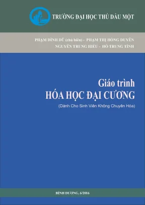 Giáo trình hóa học đại cương phần 1 trường đh thủ dầu một