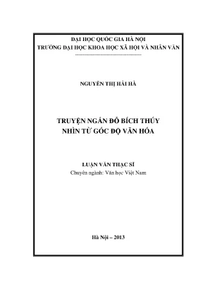 Luận văn thạc sĩ ussh truyện ngắn đỗ bích thúy nhìn từ góc độ văn hóa