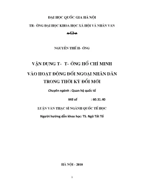 Luận văn thạc sĩ ussh vận dụng tư tưởng hồ chí minh vào hoạt động đối ngoại nhân dân trong thời kỳ đổi mới