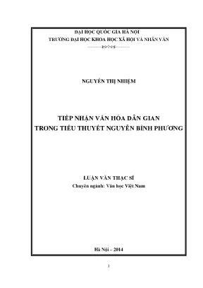 Luận văn thạc sĩ ussh tiếp nhận văn hóa dân gian trong tiểu thuyết nguyền bình phương