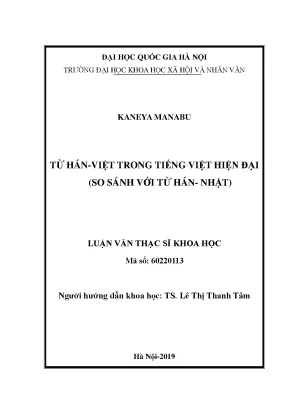 Luận văn thạc sĩ ussh từ hán việt trong tiếng việt hiện đại so sánh với từ hán nhật