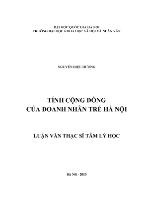 Luận văn thạc sĩ ussh tính cộng đồng của doanh nhân trẻ hà nội