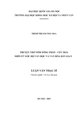 Luận văn thạc sĩ ussh truyện thơ nôm tống trân cúc hoa nhìn từ góc độ văn học và văn hóa dân gian