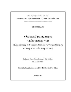 Luận văn thạc sĩ ussh vấn đề sử dụng audio trên trang web khảo sát trang web radiovietnam vn và vovgiaothong vn từ tháng 4 2013 đến tháng 10 2014
