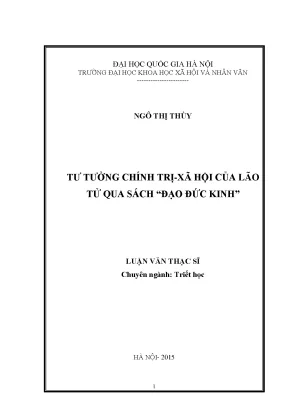 Luận văn thạc sĩ ussh tư tưởng chính trị xã hội của lão tử qua sách đạo đức kinh