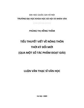 Luận văn thạc sĩ ussh tiểu thuyết viết về nông thôn thời kì đổi mới qua một số tác phẩm đoạt giải