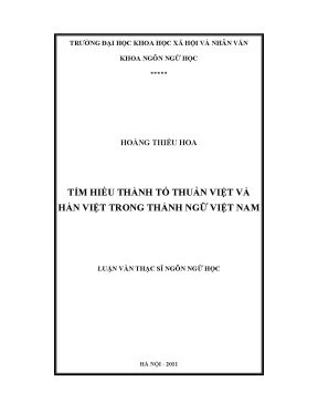 Luận văn thạc sĩ ussh tìm hiểu thành tố thuần việt và hán việt trong thành ngữ việt nam