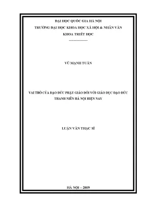 Luận văn thạc sĩ ussh vai trò của đạo đức phật giáo đối với giáo dục đạo đức thanh niên hà nội hiện nay